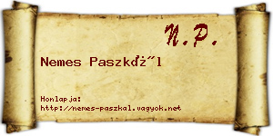 Nemes Paszkál névjegykártya